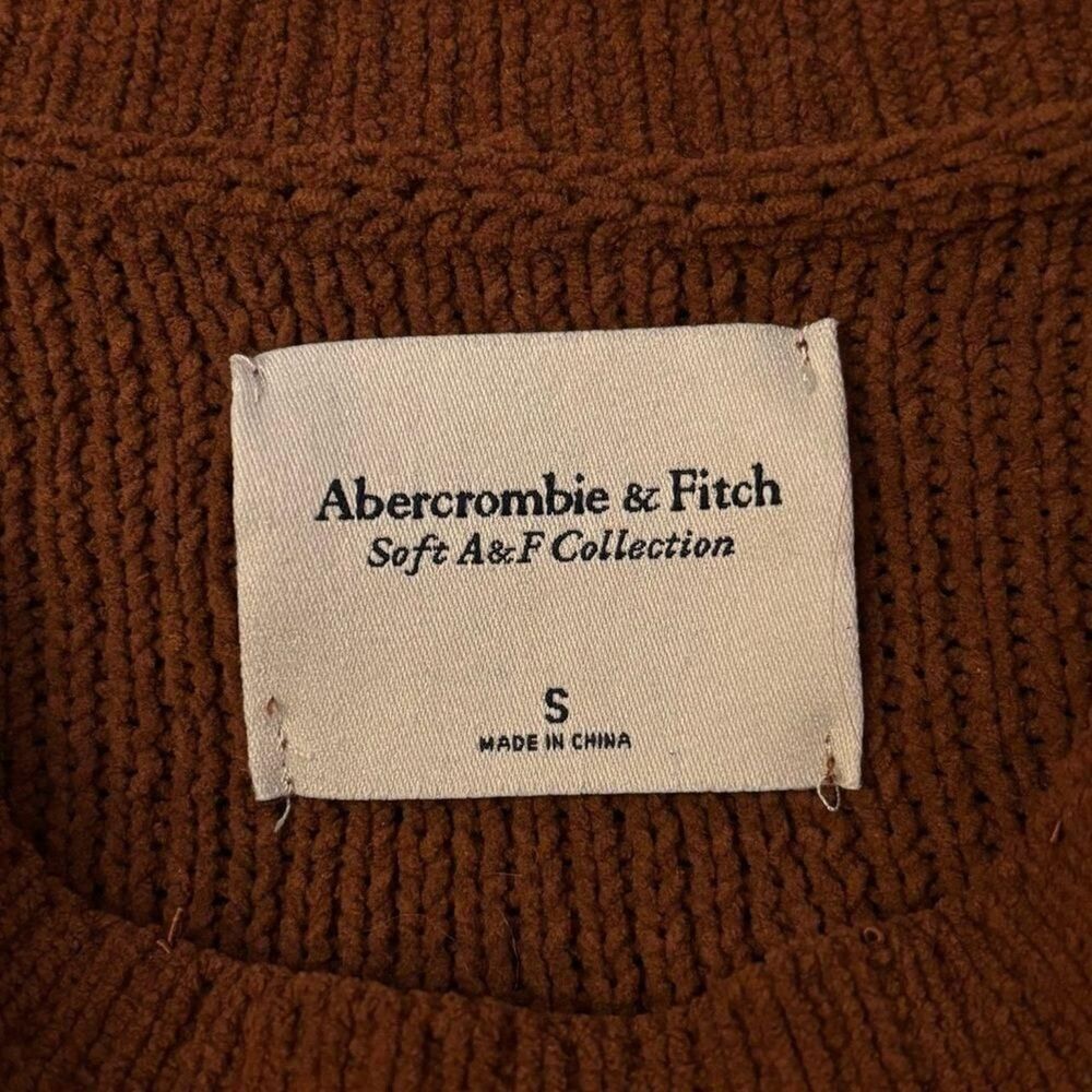 Abercrombie & Fitch Soft A&F Collection Brown Crewneck  Slouchy Sweater Small - Picture 6 of 7